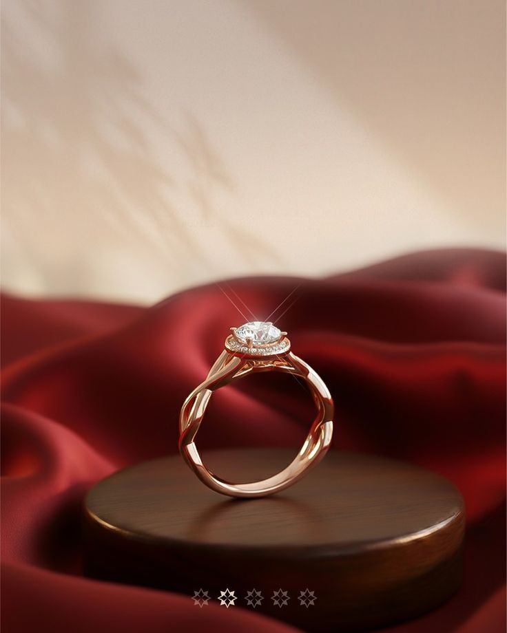 gold ring on mehroon